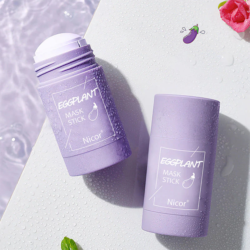 Cleansing Green Tea Clay Mask Stick for Oil Control, Acne Treatment, and Brightening with Seaweed Extract