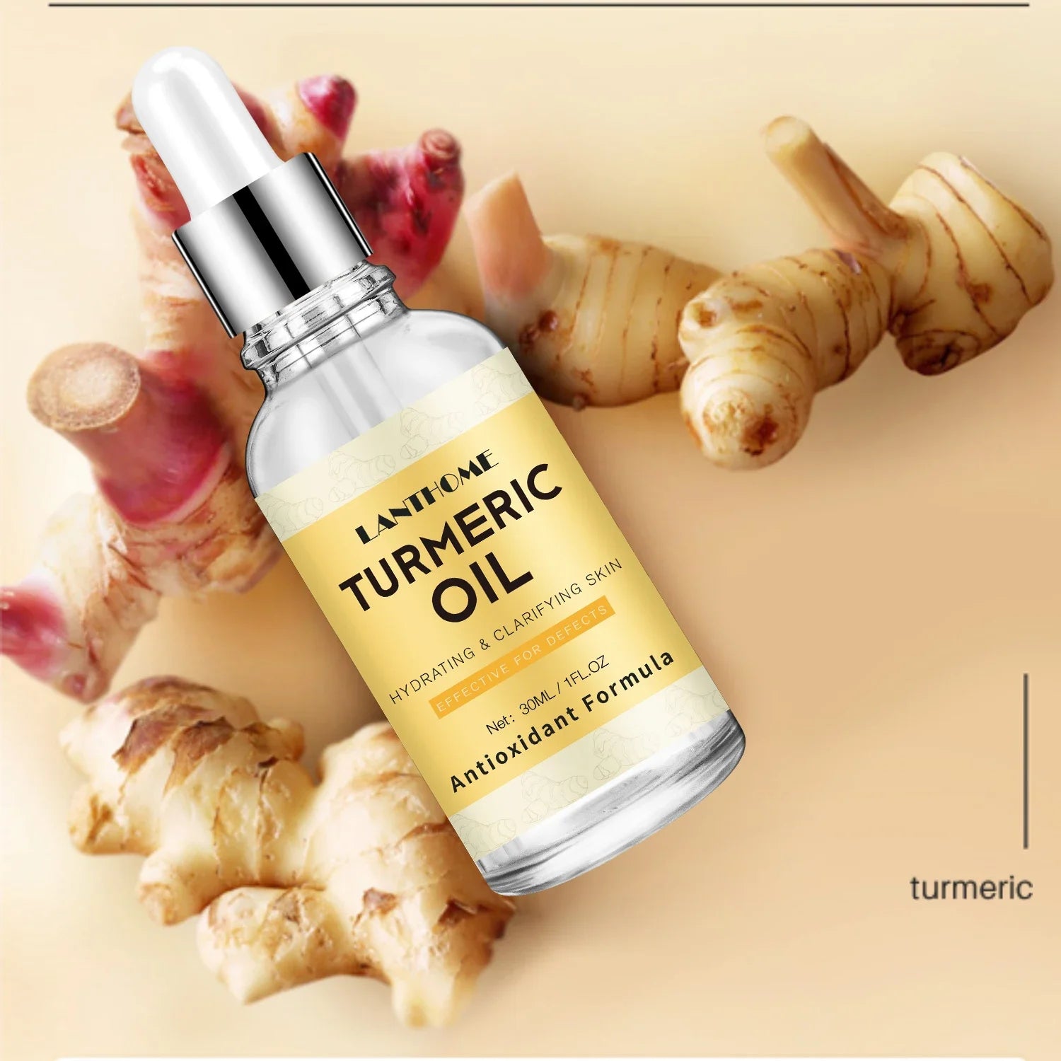 Turmeric Oil Anti-Aging Facial Serum for Wrinkle Reduction and Skin Brightening - Moisturizer for Men and Women