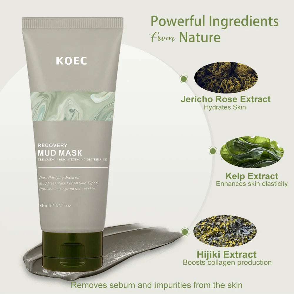 Image of Repair Volcanic Mud-Applied Facial Mask, Cleansing and Moisturizing Mud-Mask, Suitable for the Face and Body, Narrows Pores And