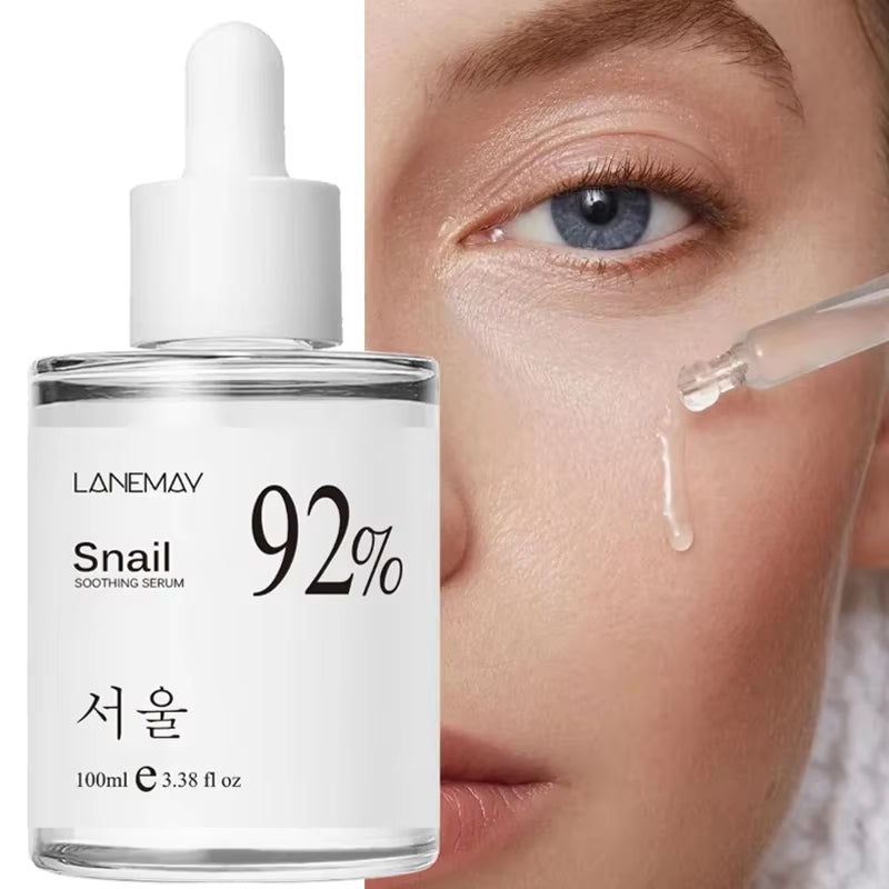 100ML Korean 92% Snail Soothing Serum - Multi-Functional Hydrating and Moisturizing Essence for Facial Care
