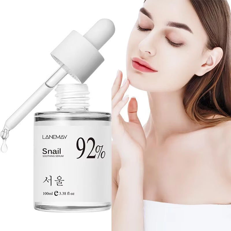 Image of 100ML Korean 92% Snail Soothing Serum - Multi-Functional Hydrating and Moisturizing Essence for Facial Care