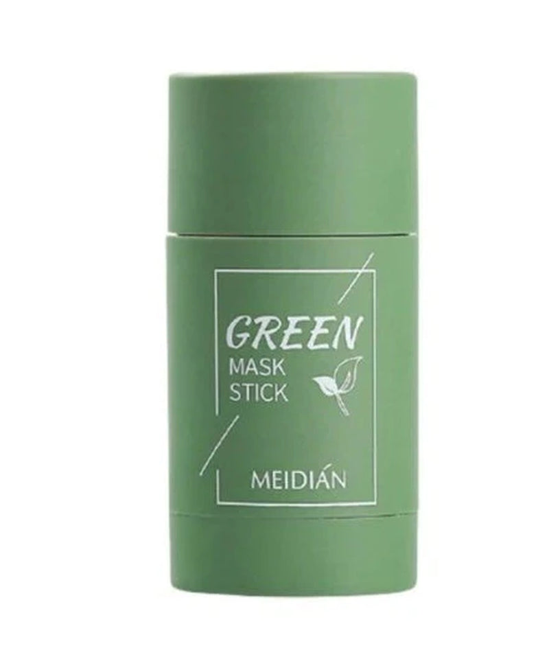 Cleansing Green Tea Clay Mask Stick for Oil Control, Acne Treatment, and Brightening with Seaweed Extract