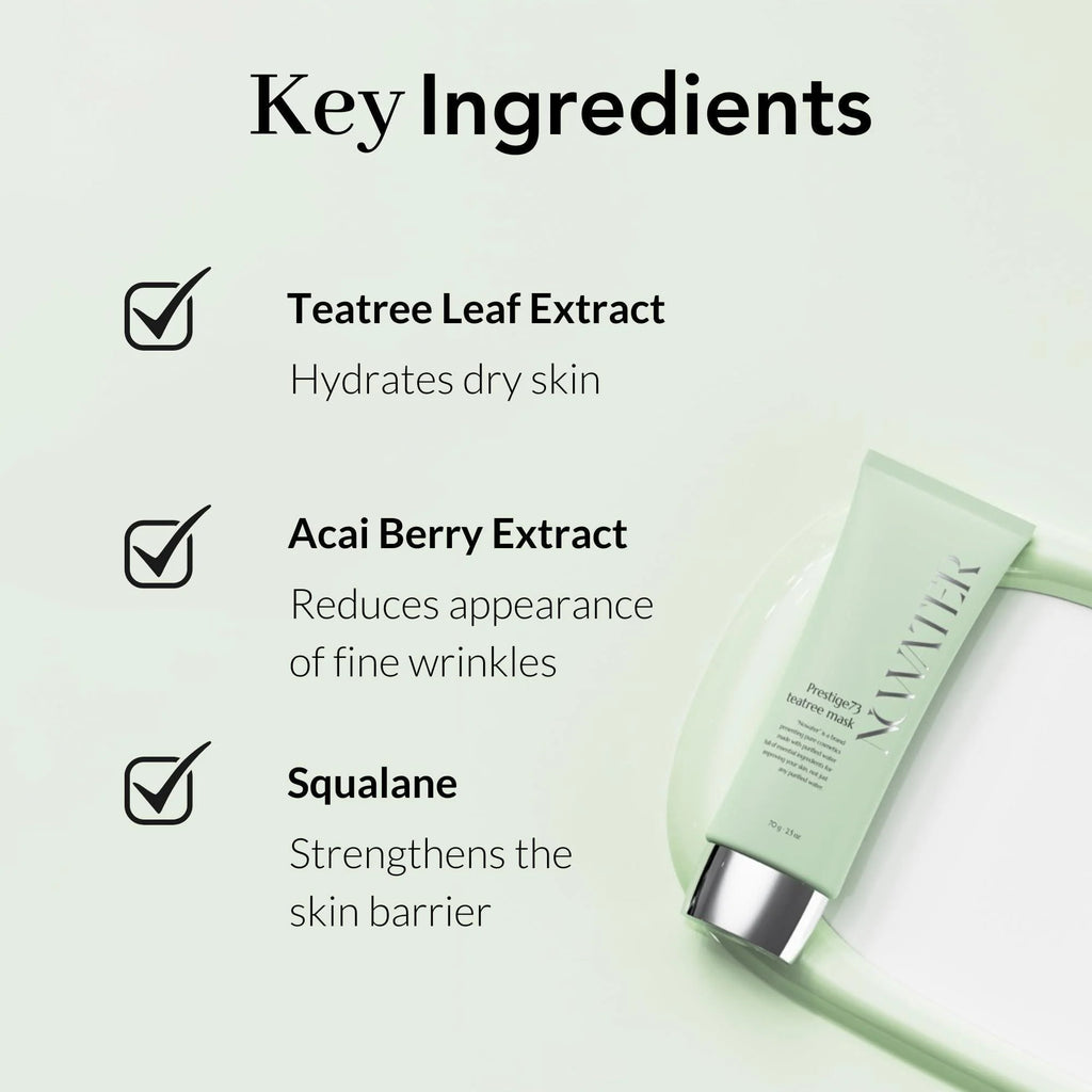 Tea Tree Wrapping Mask for Acne-Prone Skin with 6 Tropical Fruit Extracts - 2.4 Oz Calming Peel-Off Mask for Soothing Facial Care - Korean Skincare