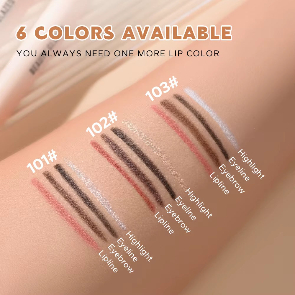 Image of Multi-Function Beauty Glazed 4-In-1 Makeup Pen Waterproof Cosmetic Pencil for Eyeliner Brow Lip Highlighter