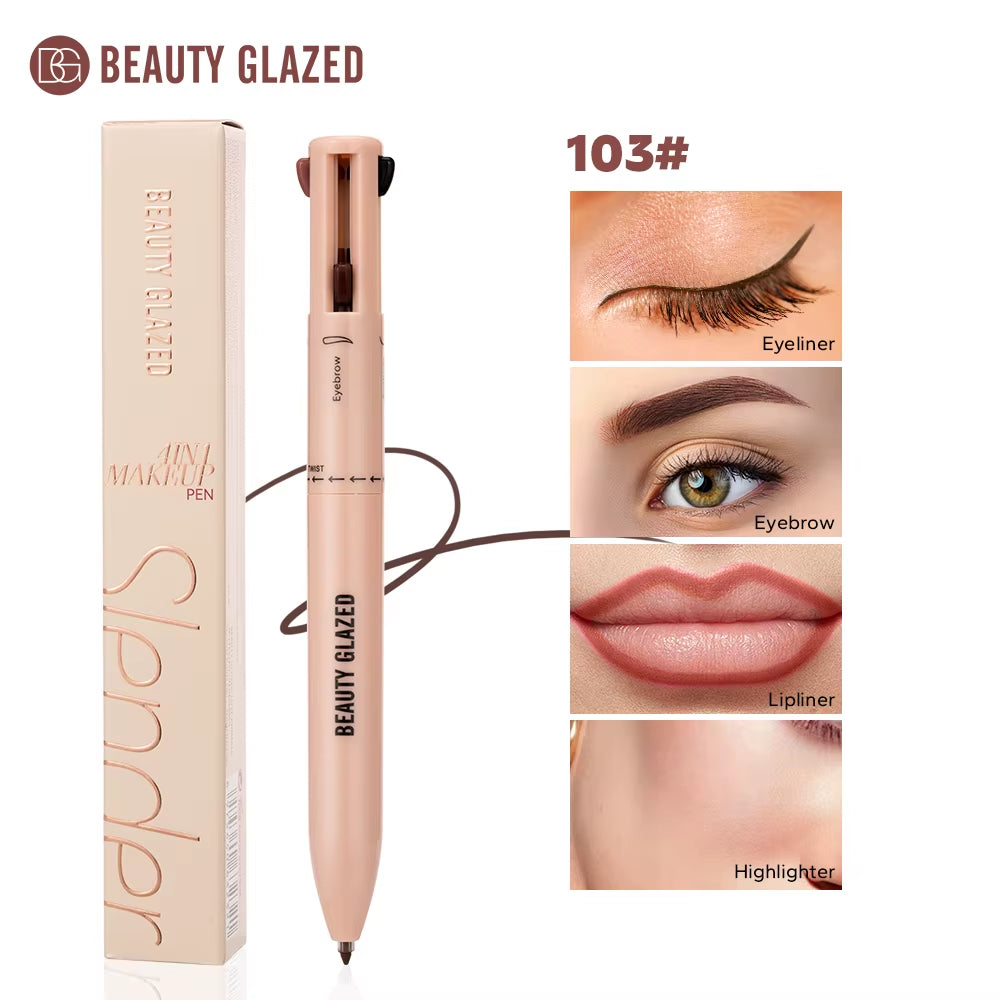 Image of Multi-Function Beauty Glazed 4-In-1 Makeup Pen Waterproof Cosmetic Pencil for Eyeliner Brow Lip Highlighter