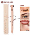 Multi-Function Beauty Glazed 4-In-1 Makeup Pen Waterproof Cosmetic Pencil for Eyeliner Brow Lip Highlighter