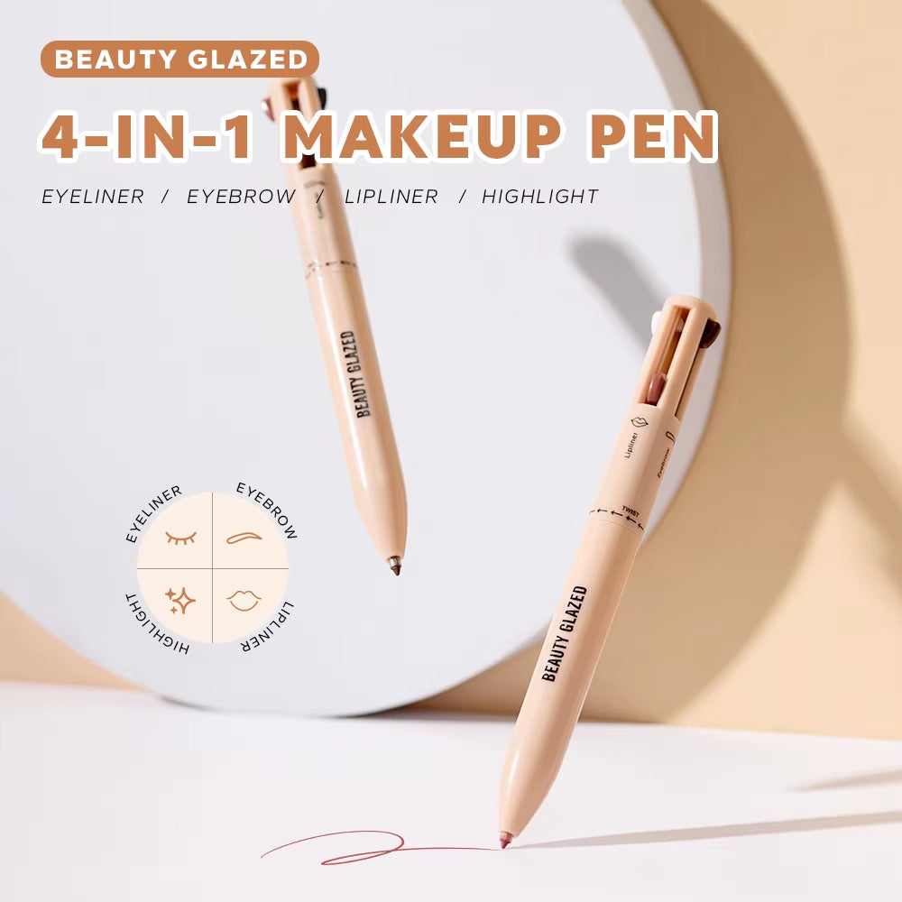 Image of Multi-Function Beauty Glazed 4-In-1 Makeup Pen Waterproof Cosmetic Pencil for Eyeliner Brow Lip Highlighter