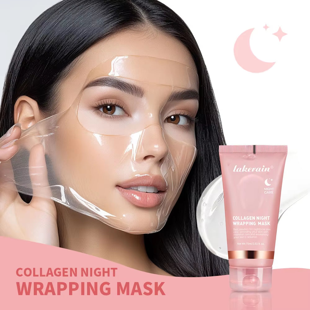 Lakerain Collagen Night Mask for Enhanced Elasticity and Hydration, Reducing Sagging and Dullness with Hydrolyzed Collagen for Radiant Skin