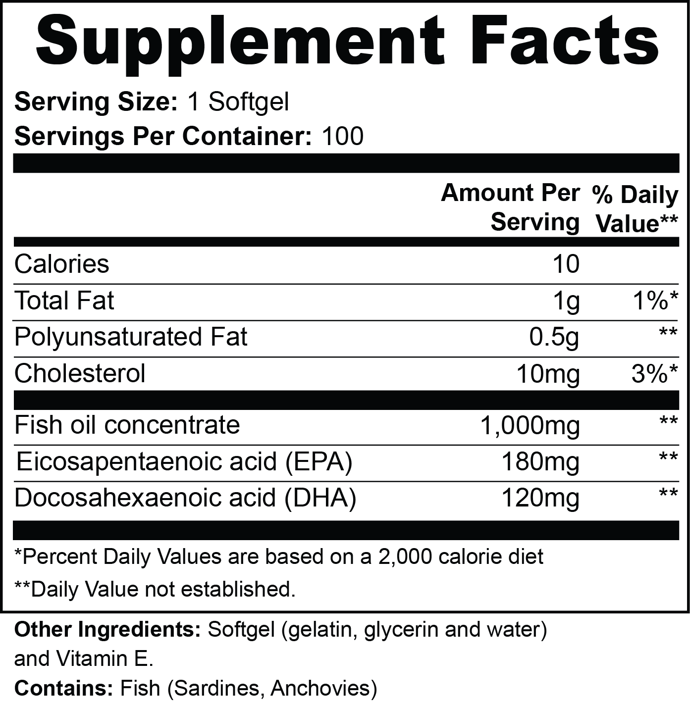 Image of Omega-3 EPA 180mg + DHA 120mg