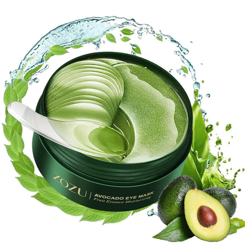 Avocado Moisturizing Collagen Eye Bagmask,60Pcs/Set under Eye Mask, Eye Care Product for Dark Eye Bags, Skin Care Gift Moisturizer Hydrating Comfort Eye Treatment Mask Brightening Eye Masks Hydrate