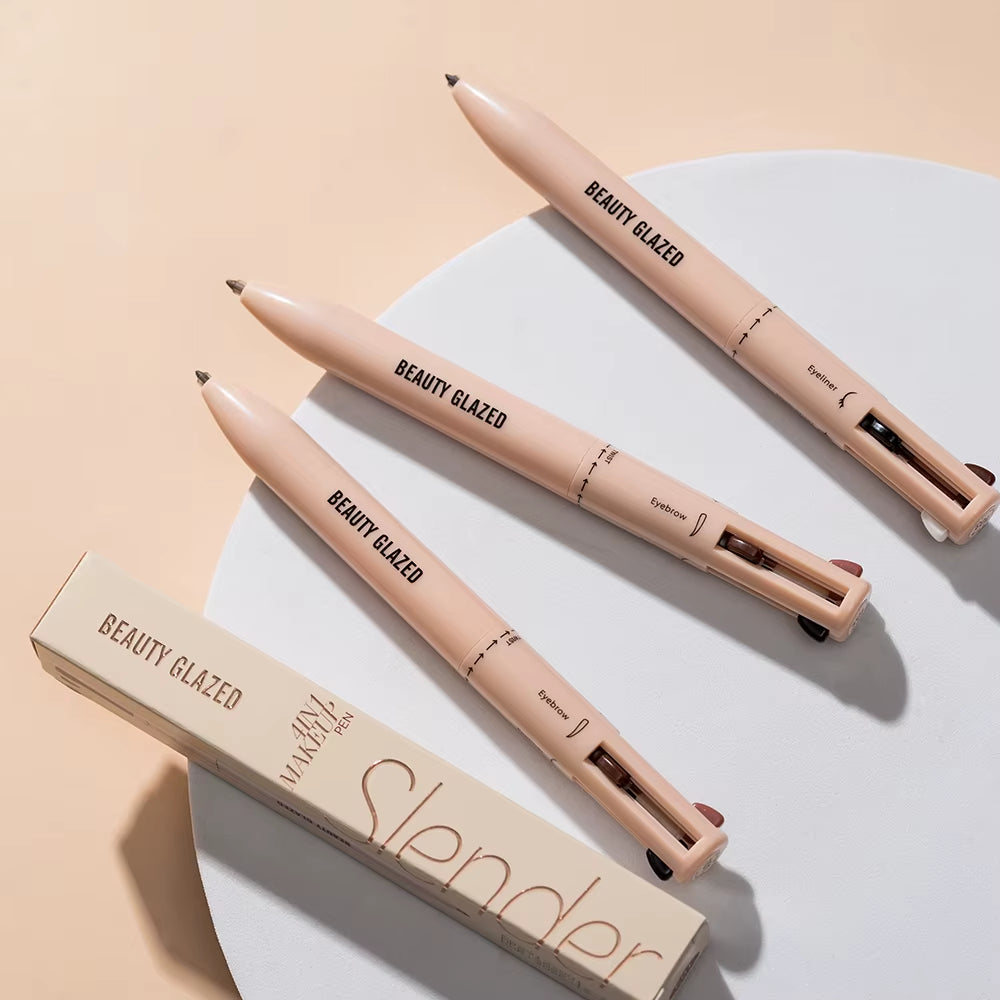 Image of Multi-Function Beauty Glazed 4-In-1 Makeup Pen Waterproof Cosmetic Pencil for Eyeliner Brow Lip Highlighter