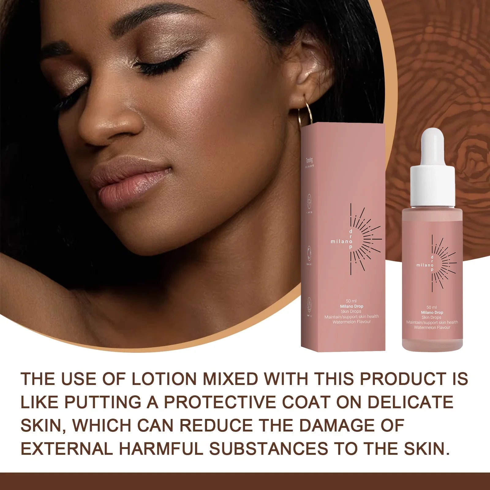 Professional Tanning Face and Body Serum - Fine Line Repair and Dark Bronzer Self-Tanning Drops