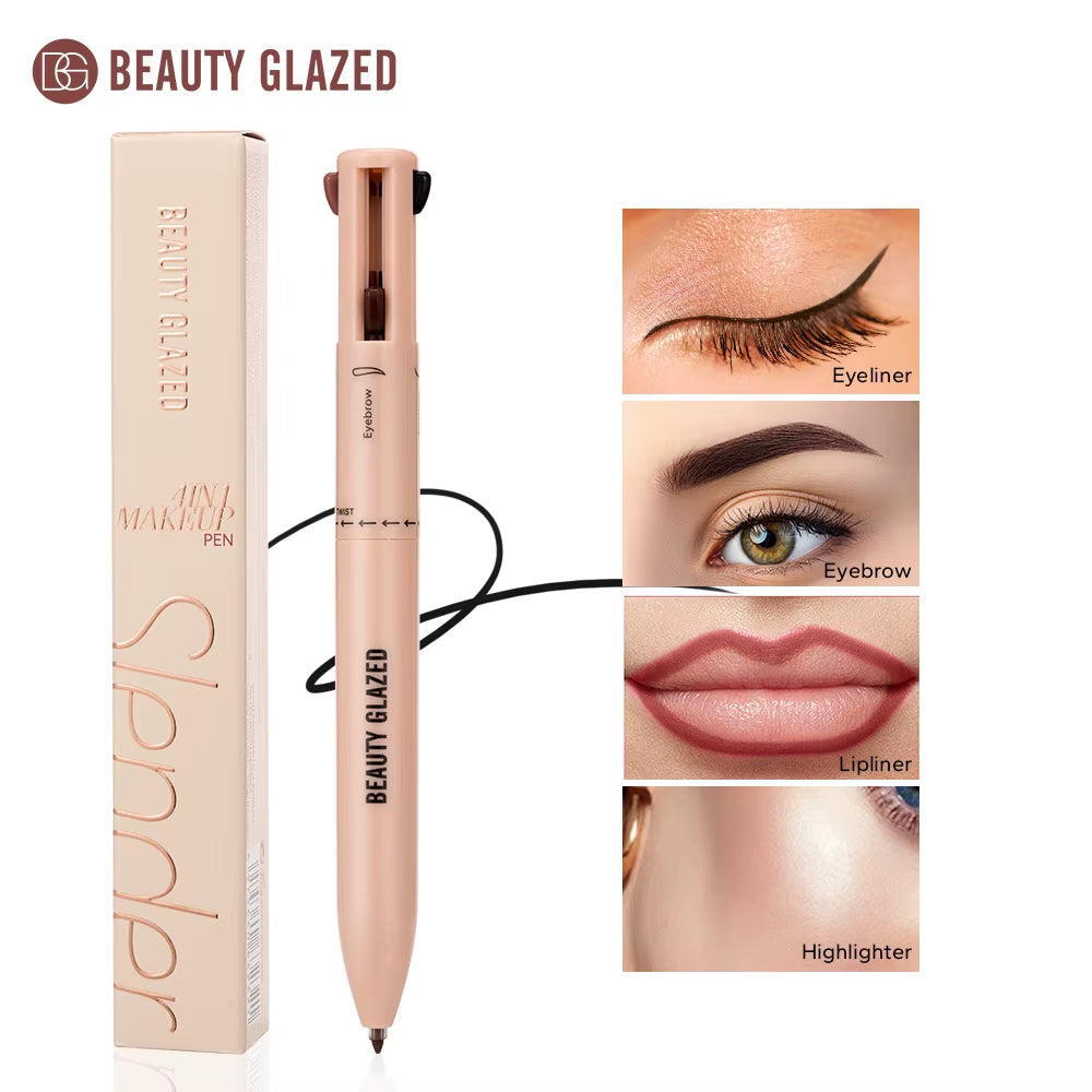 Image of Multi-Function Beauty Glazed 4-In-1 Makeup Pen Waterproof Cosmetic Pencil for Eyeliner Brow Lip Highlighter